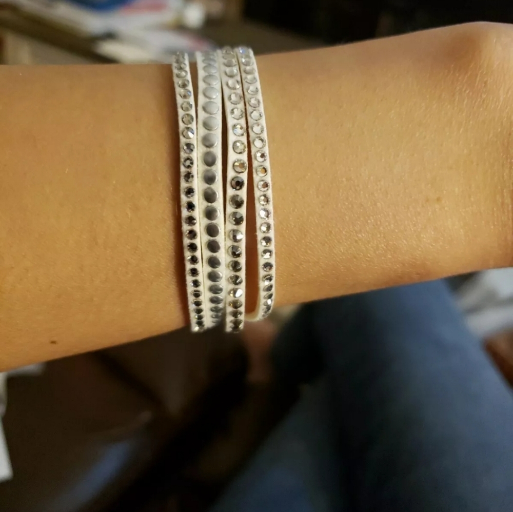 Atelier Swarovski Strap Crystal Bracelet in White